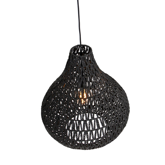 QAZQA Retro hanglamp zwart 45 cm - Lina Drop