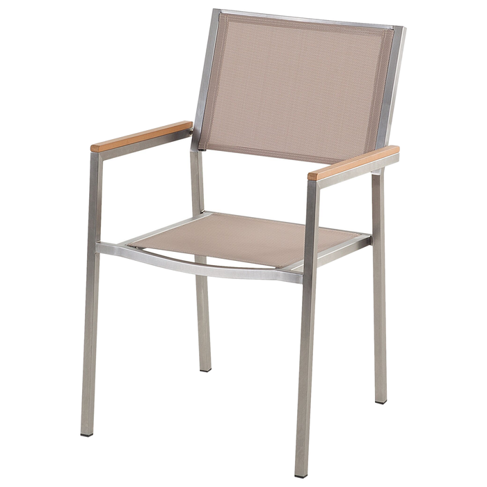 Beliani - GROSSETO - Tuinset voor 8 - Beige - Graniet