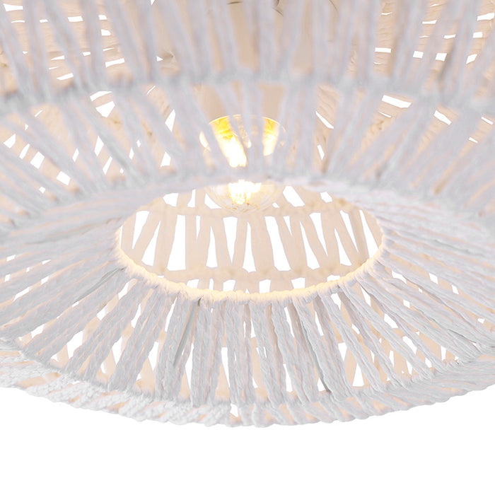 QAZQA Retro plafonnière wit touw rond - Lina