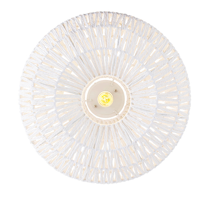 QAZQA Retro plafonnière wit touw rond - Lina