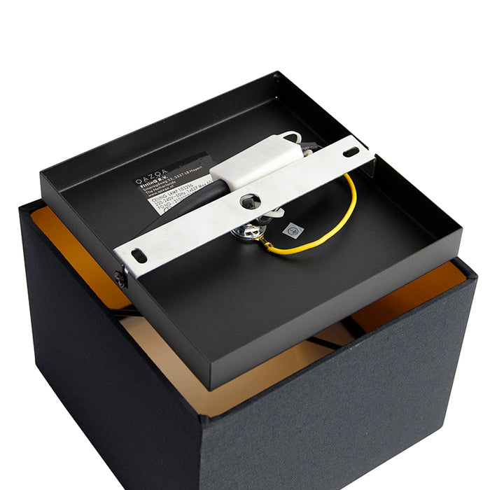 QAZQA Moderne plafondlamp zwart met goud - VT