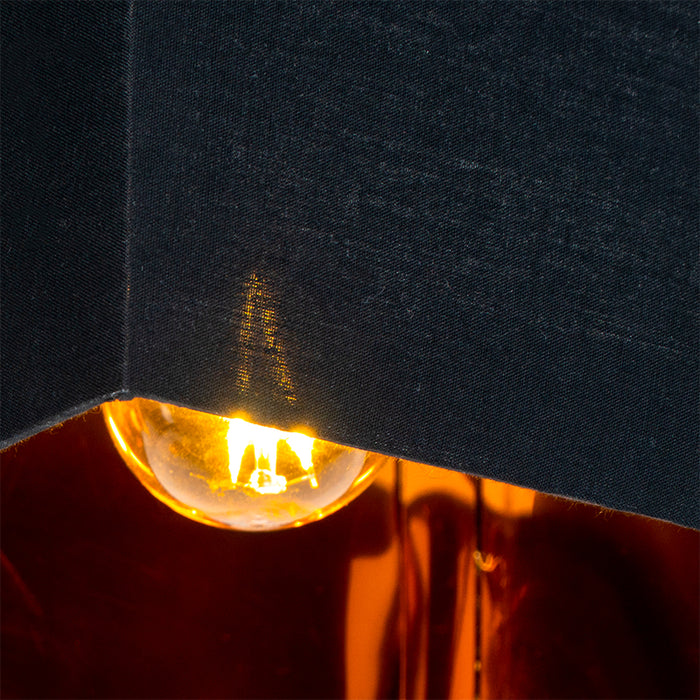 QAZQA Moderne plafondlamp zwart met goud - VT