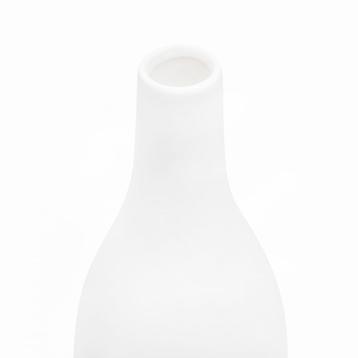 QUVIO Vaas keramiek met smalle hals - Wit