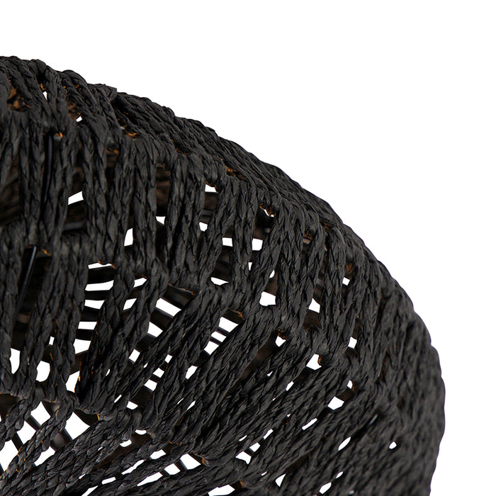 QAZQA Retro plafondlamp zwart touw 50cm - Lina