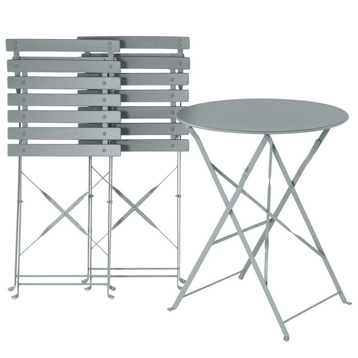 Beliani - FIORI - Bistroset voor 2 - Grijs - Staal