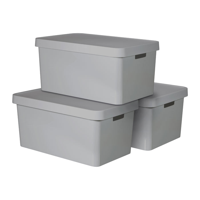 Curver Infinity Opergbox met Deksel 45 L - Set van 3