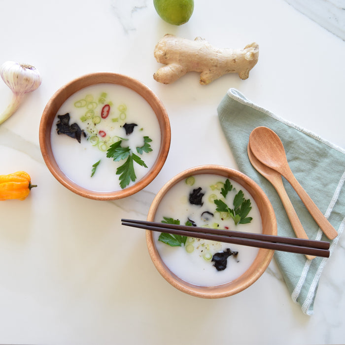 Khaya houten matcha kom - ontbijtkom - rijstkom  Ø 15 cm