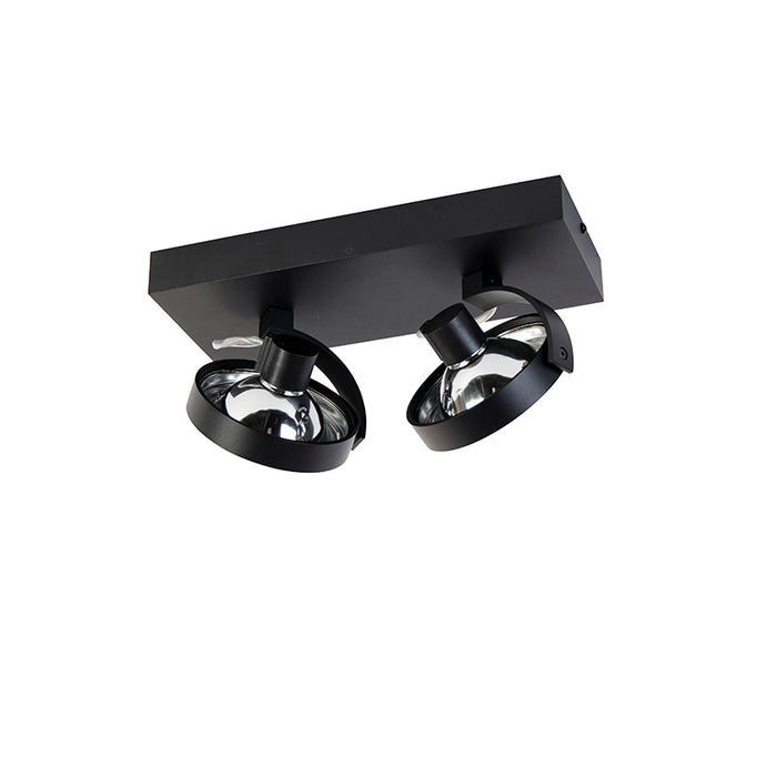 QAZQA Design spot zwart verstelbaar 2-lichts - Go