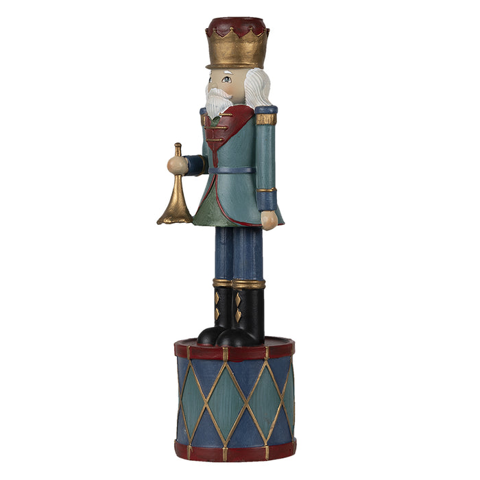 Clayre & Eef Kerstfiguur Notenkraker 26 cm Groen Blauw Kunststof