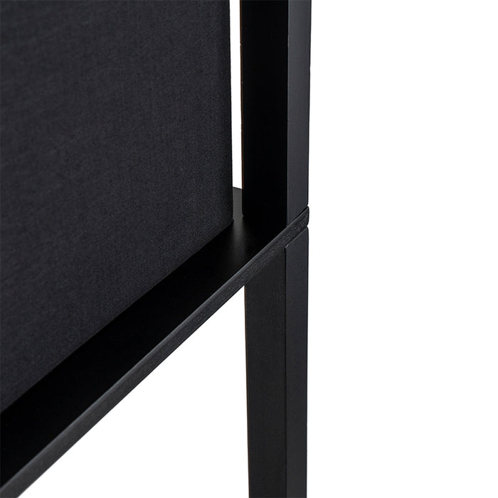 QAZQA Moderne vloerlamp zwart met stoffen kap - Stojan