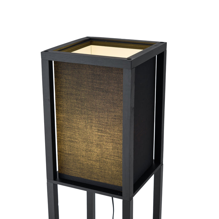 QAZQA Moderne vloerlamp zwart met stoffen kap - Stojan