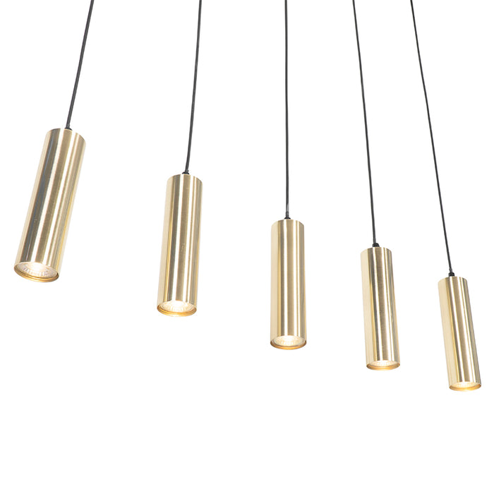 QAZQA Moderne hanglamp messing 5-lichts - Jeana