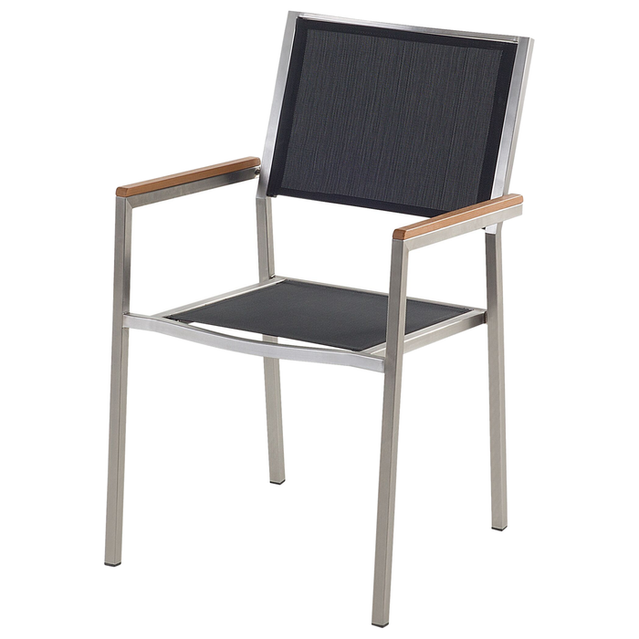 Beliani - GROSSETO - Tuinset voor 8 - Zwart|Grijs- Graniet