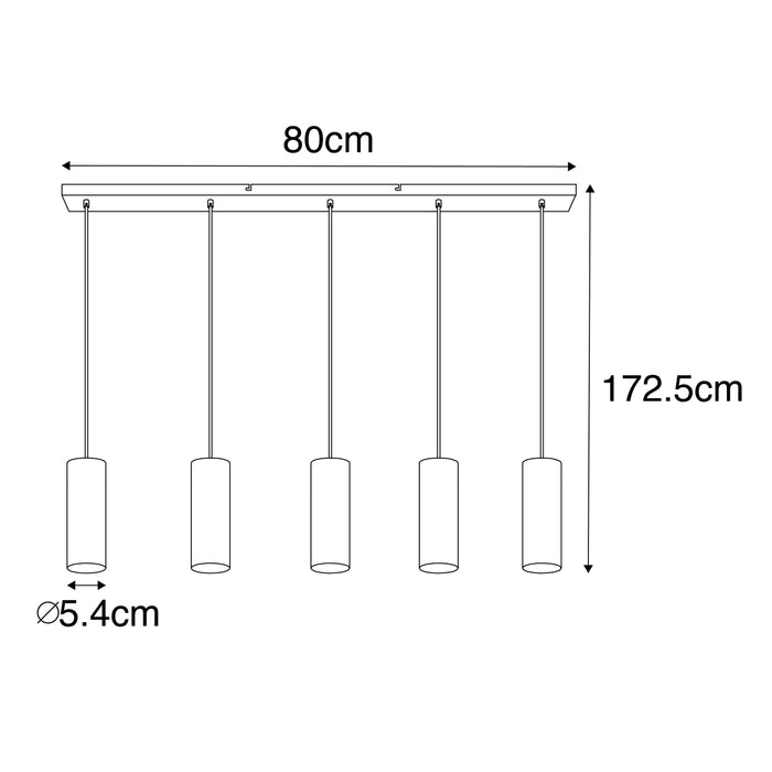 QAZQA Hanglamp jeana - Wit - Modern - L 800mm