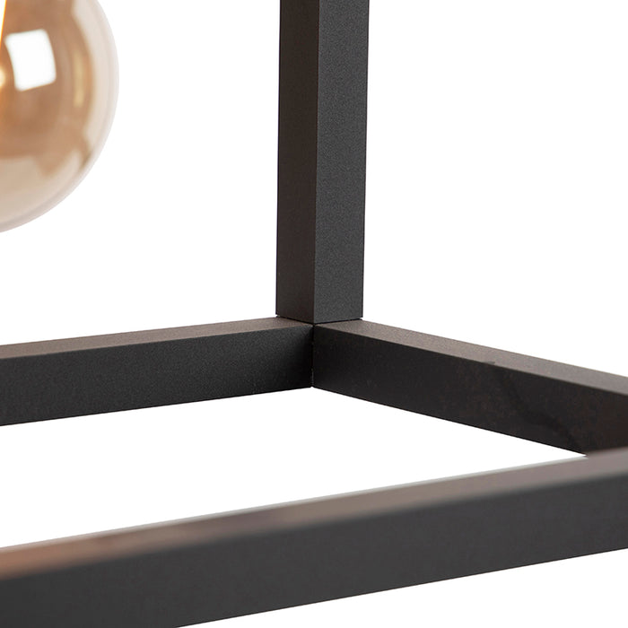 QAZQA Industriële hanglamp zwart 4-lichts - Big Cage