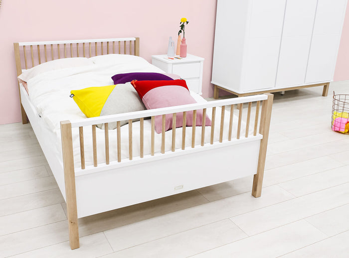 Bopita Mika twinbed 120x200 - Wit|Eiken