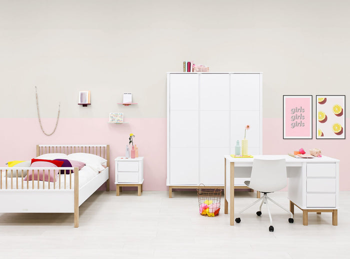 Bopita Mika twinbed 120x200 - Wit|Eiken