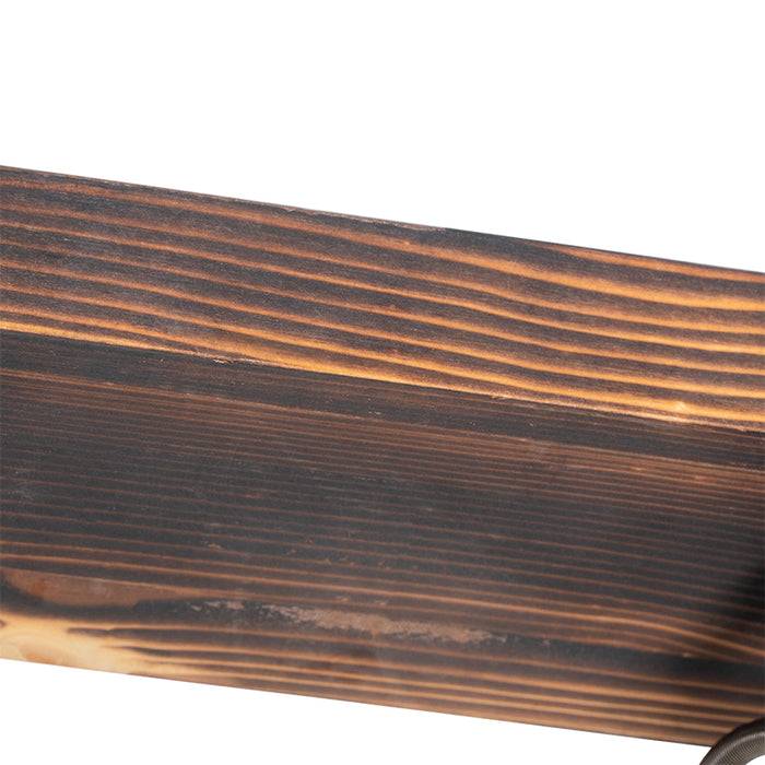 QAZQA Industriële plafondlamp hout met beton 3-lichts - Creto