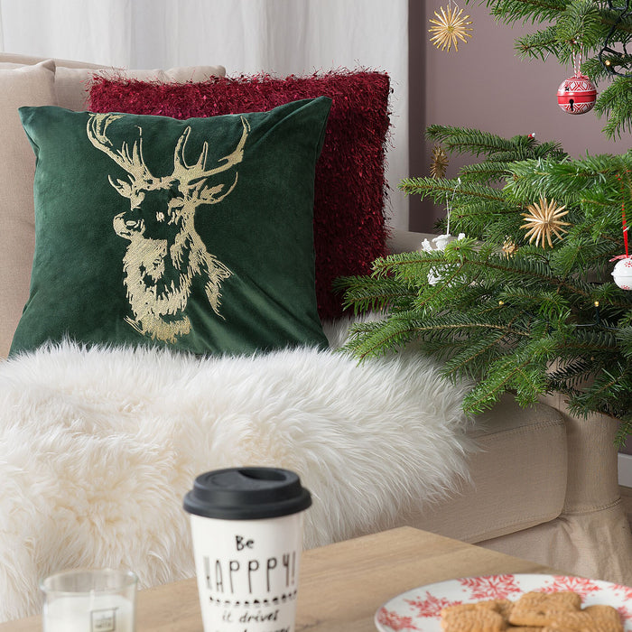 BLITZEN - Sierkussen set van 2 - Donkergrijs - 45 x 45 cm - Fluweel