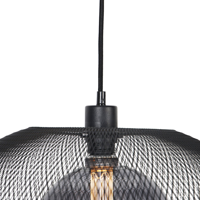 QAZQA Hanglamp mesh_ball - Zwart - Modern - D 50cm