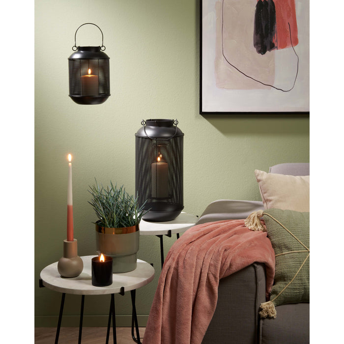 Mica Decorations Borneo Lantaarn - H23 x Ø16 cm - Metaal - Zwart