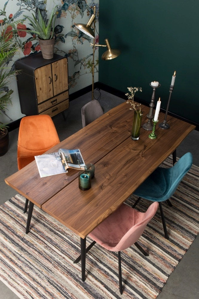 Dutchbone Franky Eetkamerstoel Velvet - Petrol