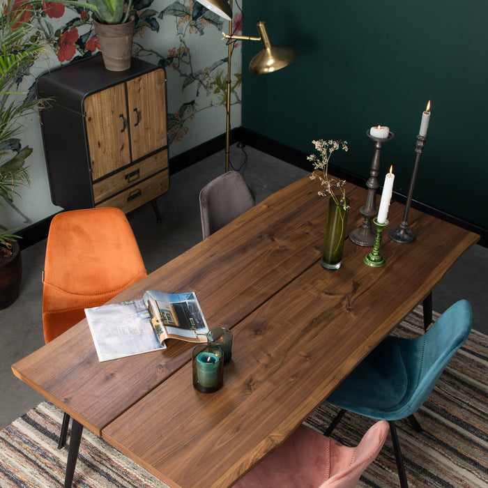 Dutchbone Franky Eetkamerstoel Velvet - Petrol