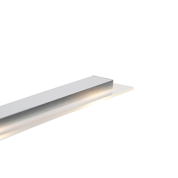 QAZQA Hanglamp staal met glasplaat incl. LED met touchdimmer -