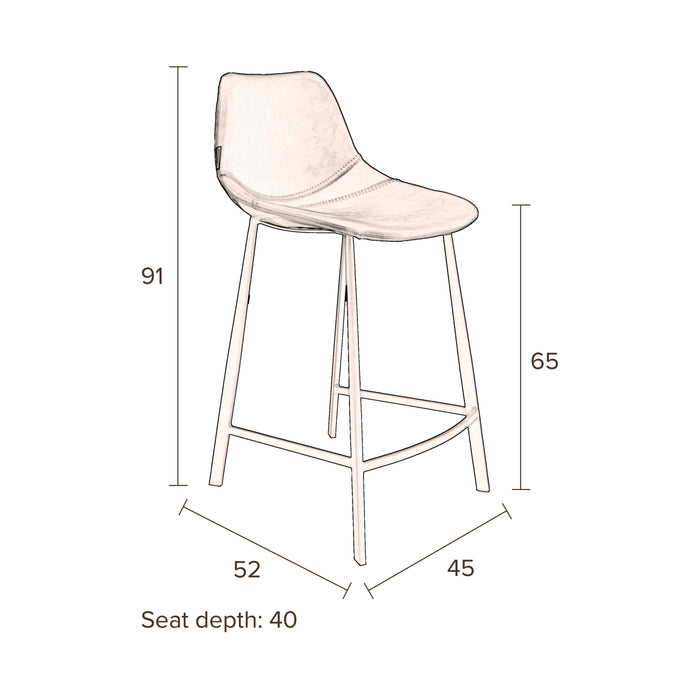 Dutchbone Franky Velvet Barkruk