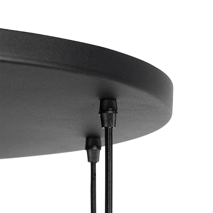 QAZQA Art deco hanglamp zwart met goud glas 7-lichts - pallon