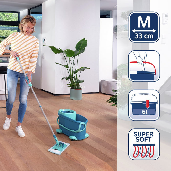 Leifheit Clean Twist Vloerwisserset M met Wieltjes