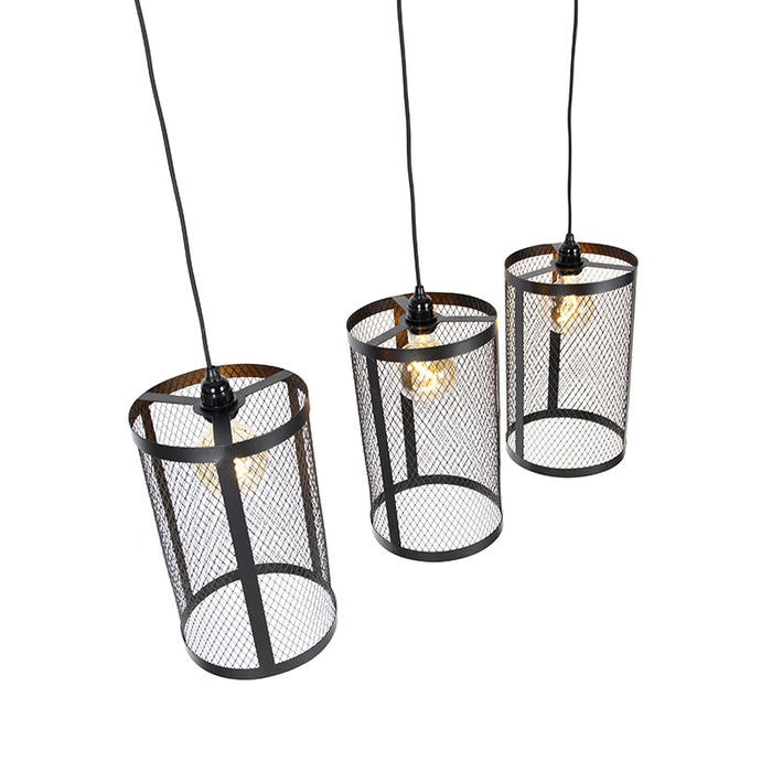 QAZQA Hanglamp cage_robusto - Bruin - Industrieel - L 100cm
