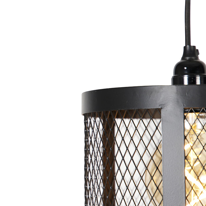 QAZQA Hanglamp cage_robusto - Bruin - Industrieel - L 100cm