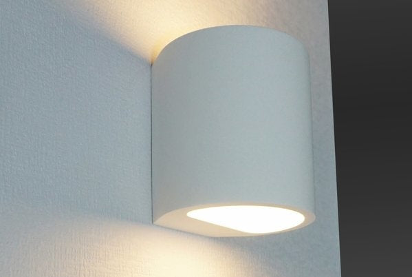 Artdelight Wandlamp Plaster Rond Wit 11cm Ø