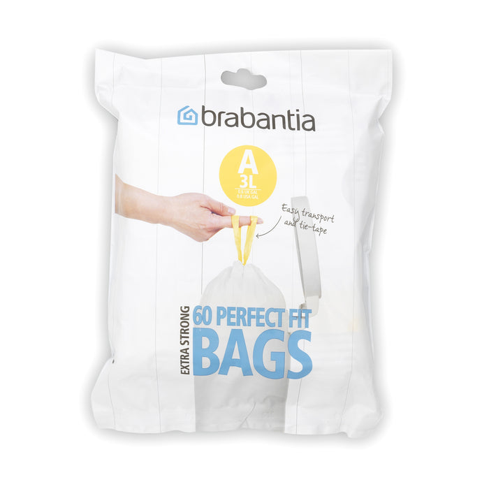 Brabantia Type A PerfectFit Afvalzak Dispenser 3 Liter - 60 zakken