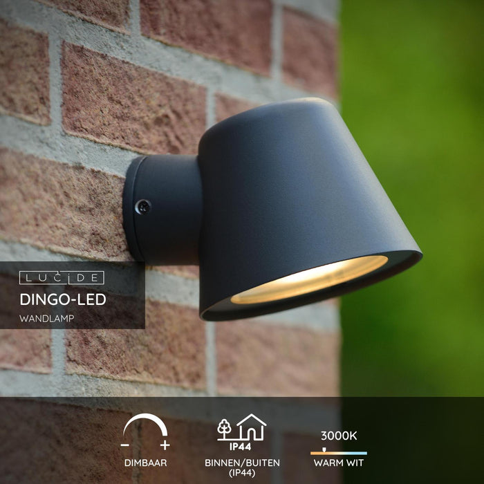 Lucide DINGO-LED Wandlamp - Antraciet