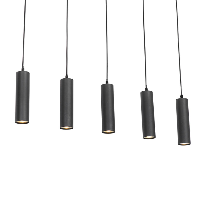 QAZQA Moderne hanglamp zwart 5-lichts - Jeana