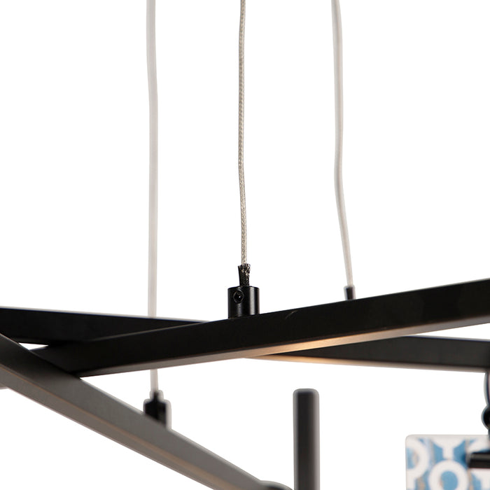 QAZQA LED Hanglamp kroon - Zwart - Design - D 89cm