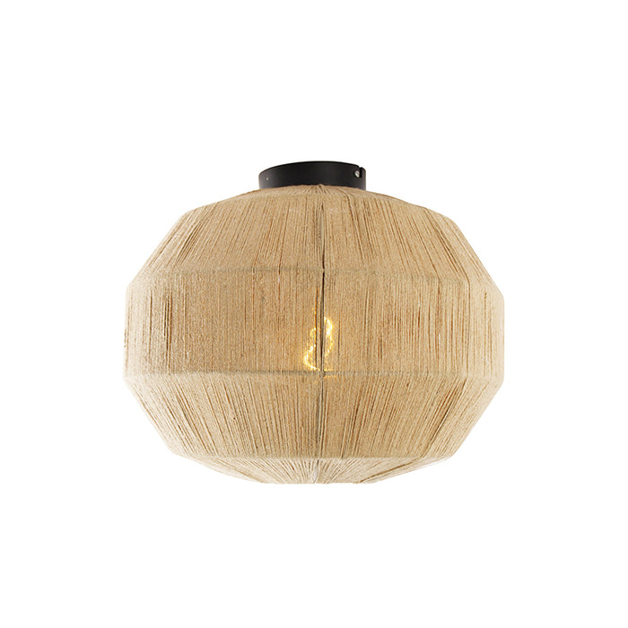 QAZQA Oosterse plafondlamp zwart met touw - Riki