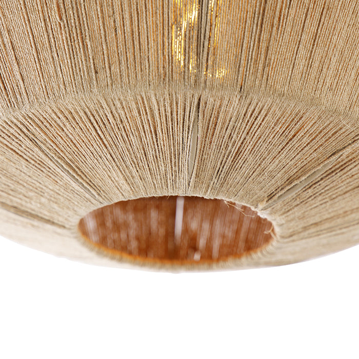 QAZQA Oosterse plafondlamp zwart met touw - Riki