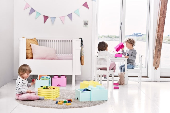 LEGO - Opberglade Brick 4, Aquablauw - LEGO