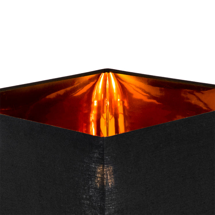 QAZQA Moderne vloerlamp zwart met goud vierkant - VT 1