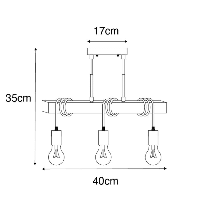 QAZQA Industriële hanglamp bruin met staal 3-lichts - Gallow