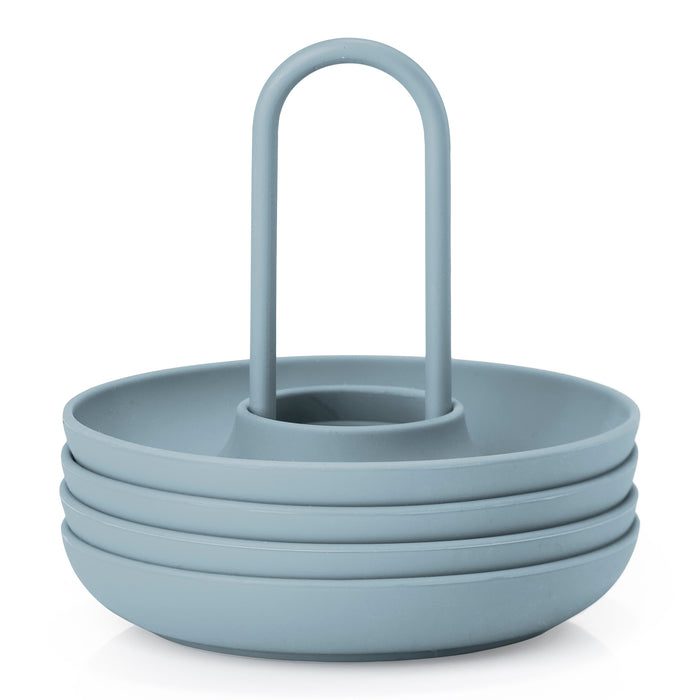 Zone Denmark Eierdop met Houder - Set van 4 - Sterling blauw