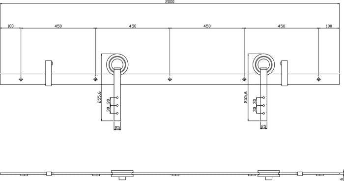 Intersteel Schuifdeursysteem Modern mat zwart