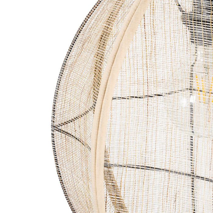 QAZQA Oosterse hanglamp bruin stof 35 cm - Rob