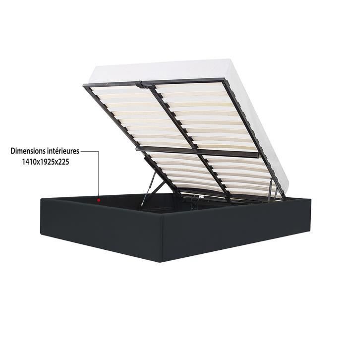 Cstore Platformbed met opbergbox om te slapen 140 x 190 cm PU zwart