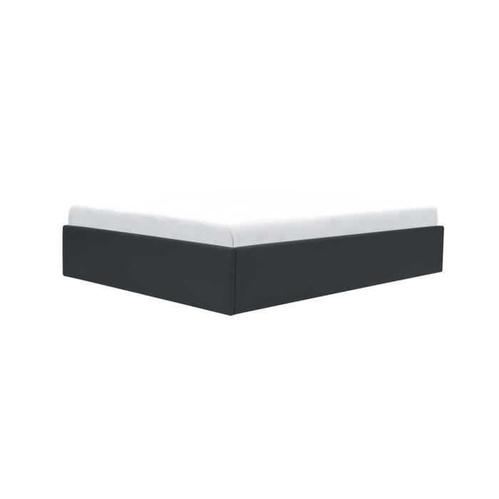 Cstore Platformbed met opbergbox om te slapen 140 x 190 cm PU zwart