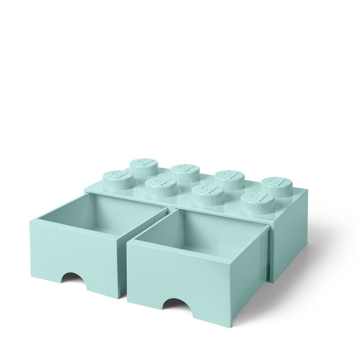LEGO - Opberglade Brick 8, Aquablauw - LEGO