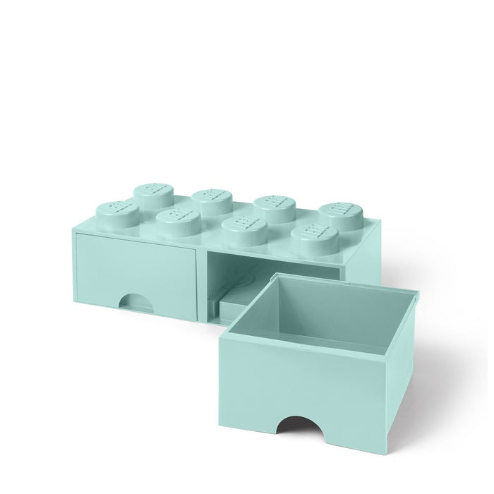 LEGO - Opberglade Brick 8, Aquablauw - LEGO